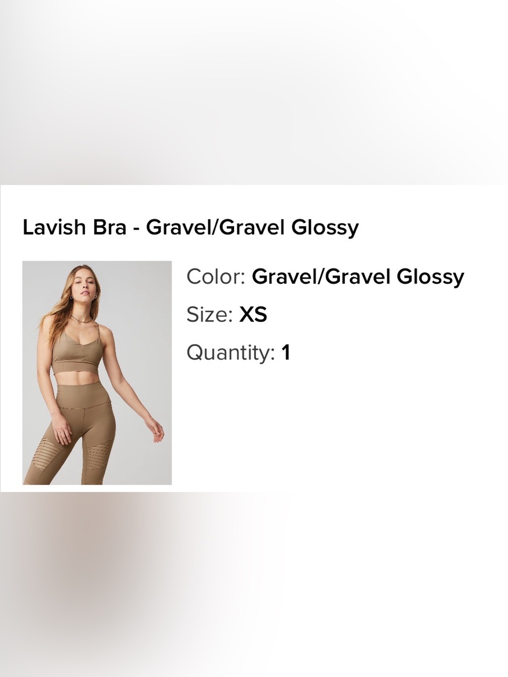 ALO Yoga Lavish Bra - Gravel Glossy